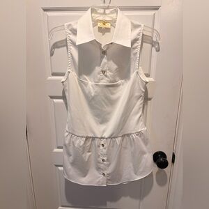 SSYS Elegant White Sleeveless Blouse